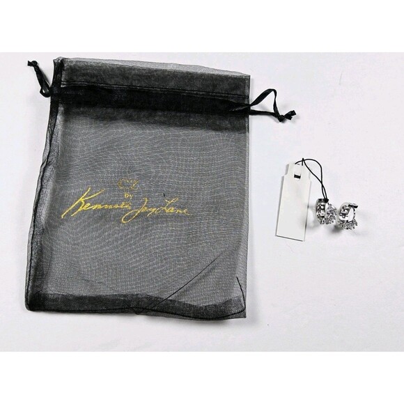 Kenneth Jay Lane KJL Cubic Zirconia Earrings Hoops - Picture 1 of 7